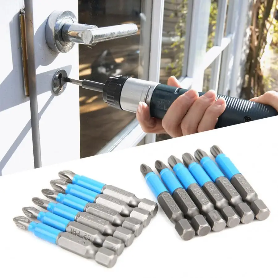 12Pcs/set 50mm Non-Slip Magnetic Screwdriver Bits 1/4 Inch Hex Shank Alloy Steel Drill | Инструменты