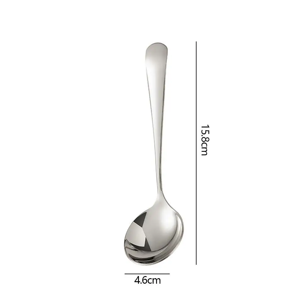 

Colorful Soup Spoon 304 Steel Dinner Round Spoon With Long Handle Dessert Spoon For Kitchen Tableware Elegant Scoop