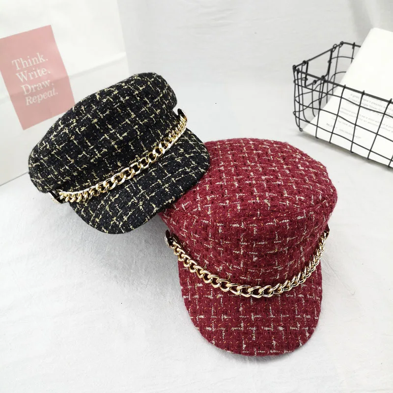 

Winter Warm Hat Caps Fashionable Women's Cotton Hat Outdoor Sun Hat For Women Baseball Cap Lady Brand Chain Beret Hat