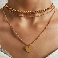 vintage necklace on neck gold color chain womens jewelry layered accesories for girls clothing aesthetic gifts fashion pendant