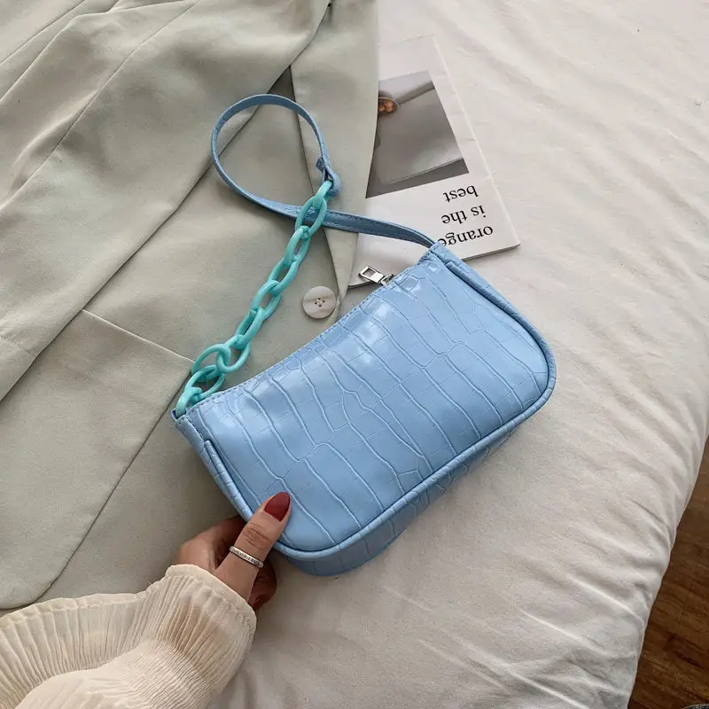 Маленькие женские сумки на цепочке карамельных цветов модный саквояж плечо из