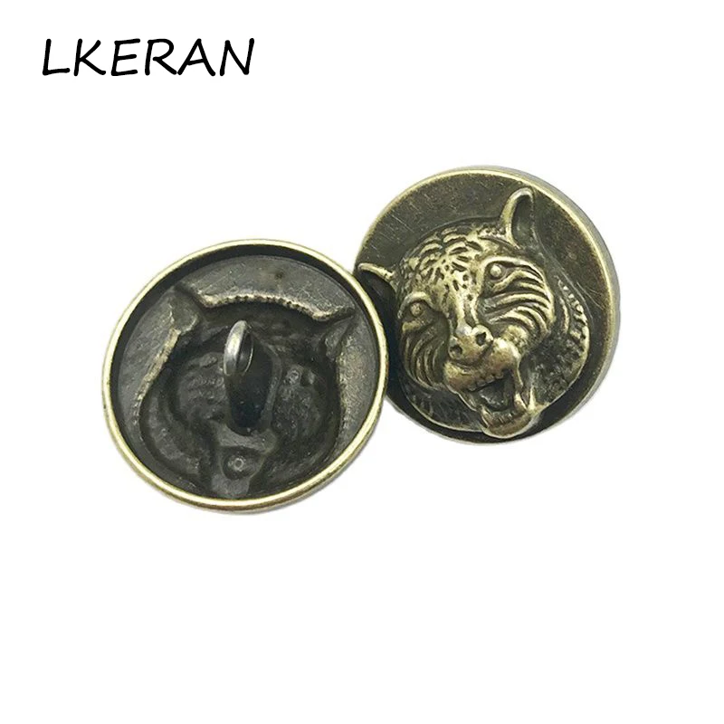 LKERAN 10 шт. 20 мм Ретро Металл Лев швейные пуговицы для пальто рубашка верхняя одежда