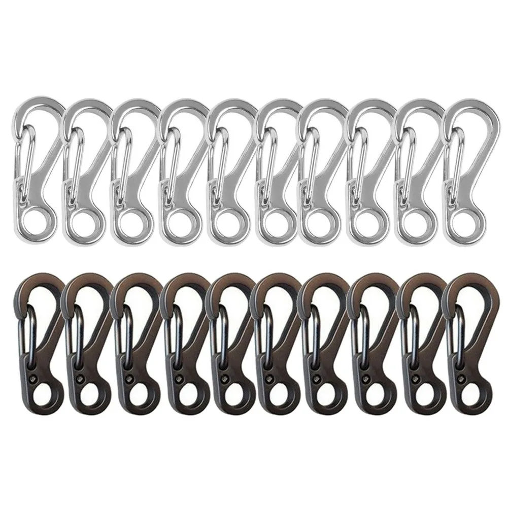 

10Pcs Mini Carabiner Clip Snap Spring Clasp Hook Keyring Camping Backpack Buckle Camping Survival Clip Hiking Backpack Tools