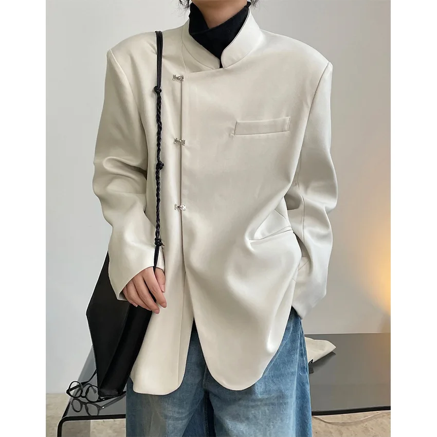 Женский блейзер с широкими плечами модный пиджак в китайском ретро-стиле