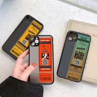 original luxury stray kids air tickets design phone case for iphone 13 12 11 7 8 plus mini x xs xr pro max matte transparent
