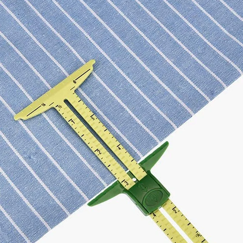 

2 Pieces Sliding Gauge Sewing Measuring Tools T-Shaped Sliding Gauge Plastic T Gauge for Sewing Quilting (Size 1)
