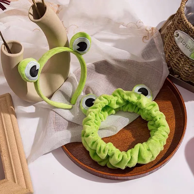 1 шт. забавная лягушка повязка на голову для макияжа милые повязки волос широкие