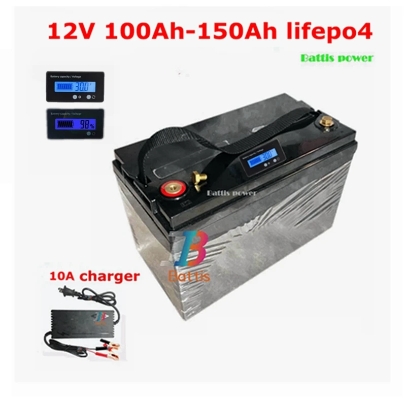 Lifepo4 12 8 v 150AH литиевая батарея 12V 100Ah 120Ah 130Ah для караван инвертор лодки Портативный