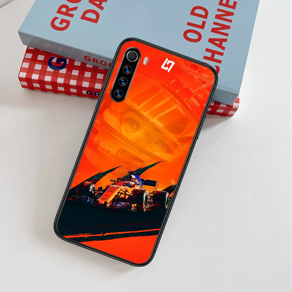 

Racing Lando Norris F1 Sport Car Phone Case For Xiaomi Redmi Note 7 8 8T 9 9S 4X 7 7A 9A K30 Pro Ultra black Funda Silicone
