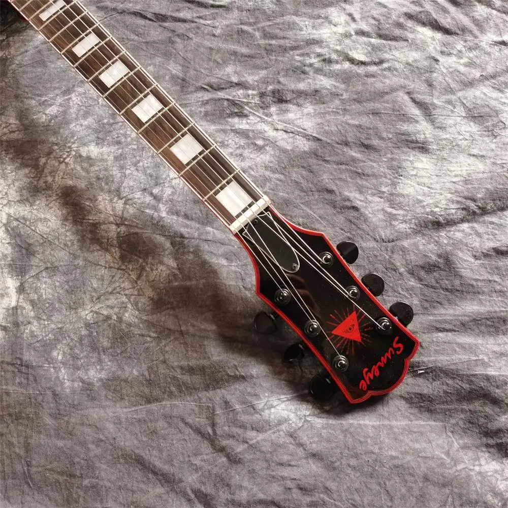 hot selling high quality Chinese factory 6 strings electric guitar with black and red logo binding can be changed any color | Спорт и