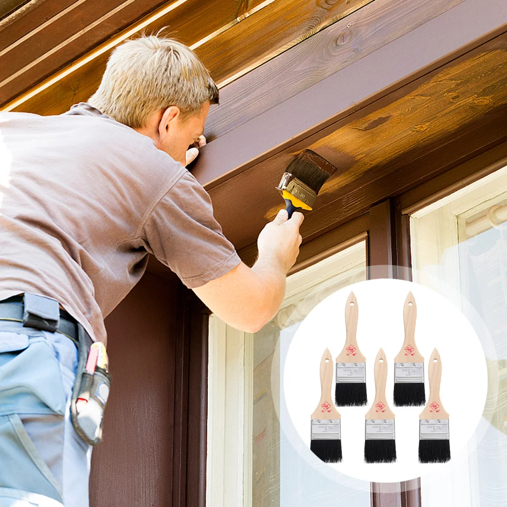 

5PCS Utility Paint Stains Varnishes Glues Brushes Easy to Clean Brushes