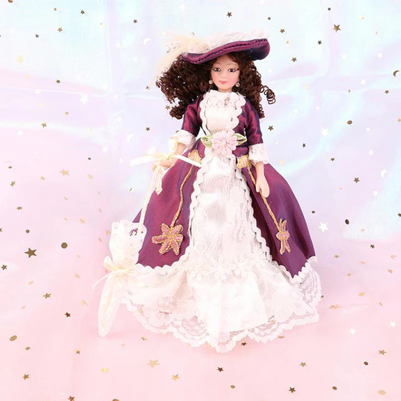 Горячая Распродажа 1:12 кукольный домик миниатюра фарфоровой куклы в