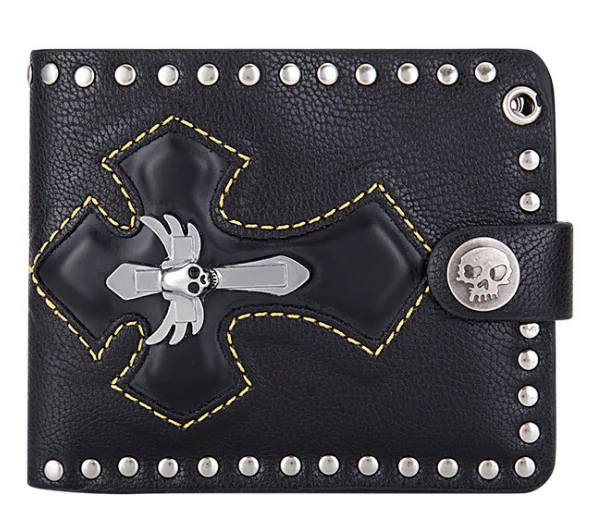 Креативный мужской кошелек в стиле ретро с крестиком и черепом мужские кошельки