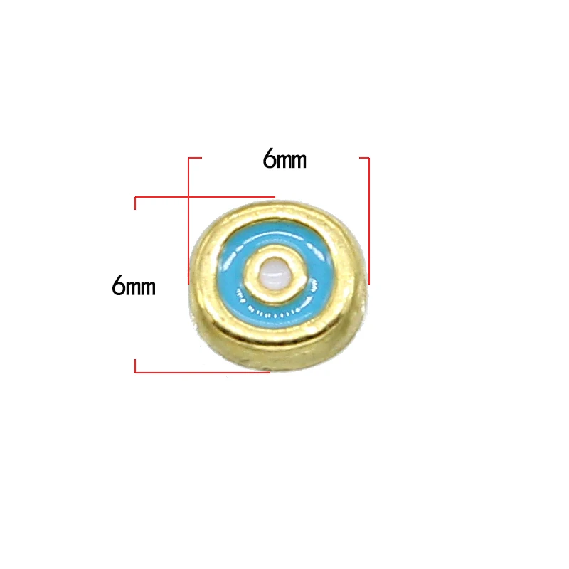 Новые 10 шт. 6 мм овальные бусины от сглаза металлические из цинкового сплава для