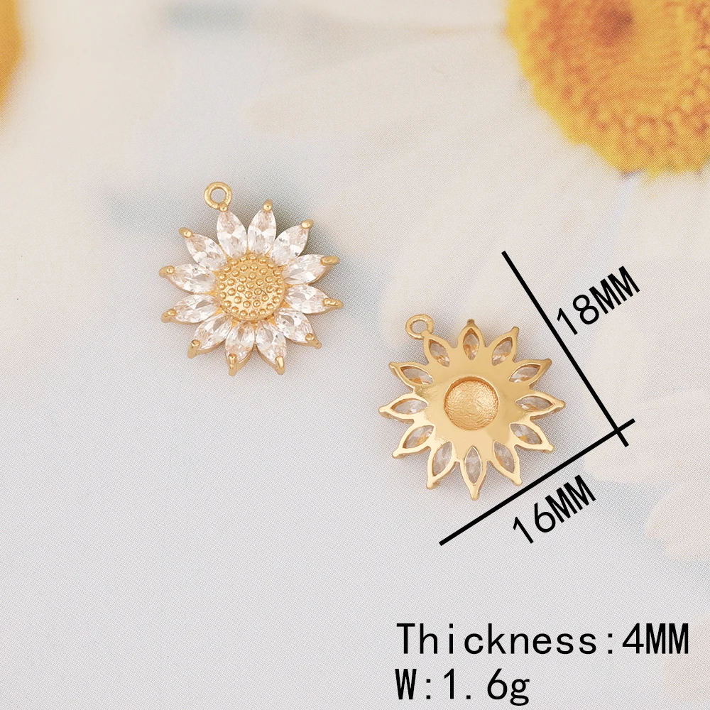 

HAOSAW 4Pcs Jewelry Accessories/Hand Made/CZ Charms/Earrings & Necklace Pendants/Jewelry Findings & Components/DIY Making