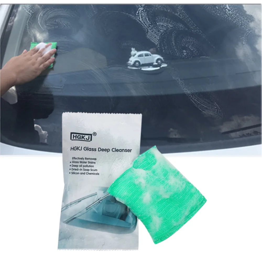 

1pc Car Glass Oil Film Scratch Removing Cleaning Washing Sponge Removed Dirt Scratches Grease Resins Repair Sponge Universal