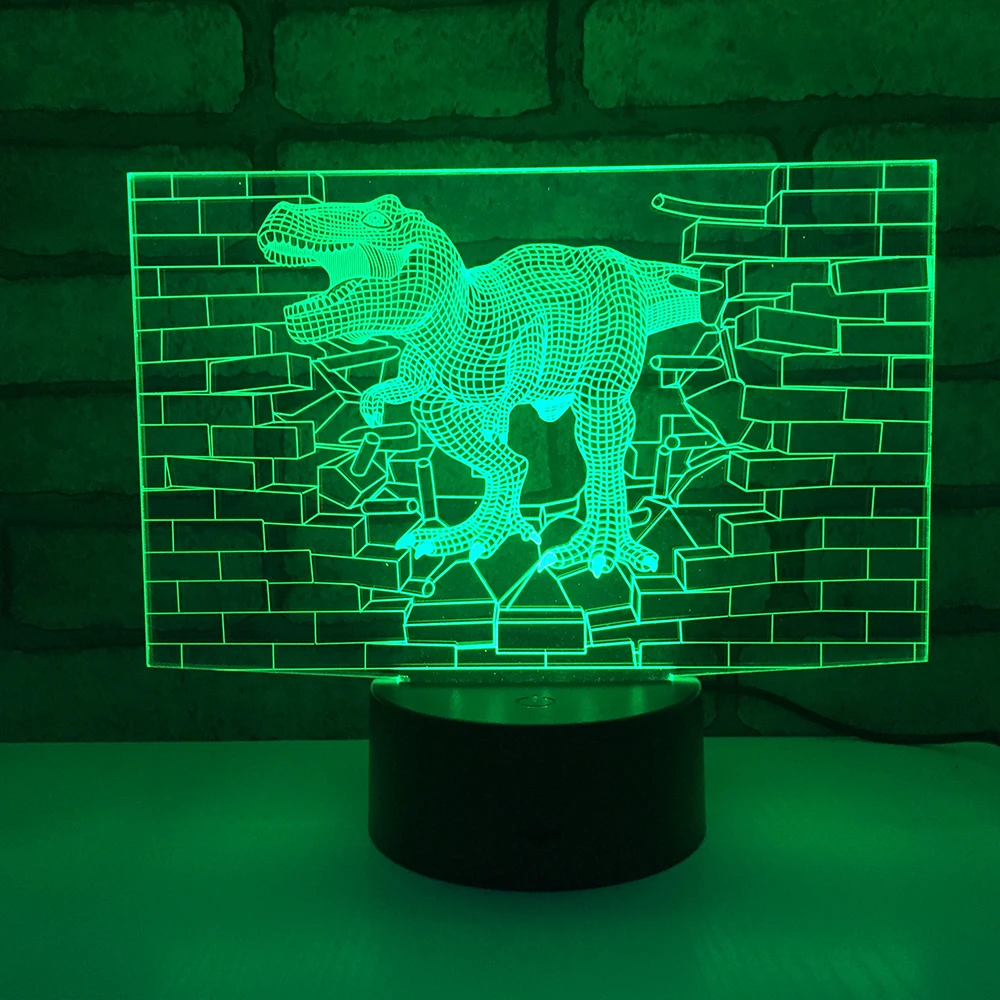 

Dinosaur LED RGB Night Light 7 Color Change Desk Light Action Figures 1842 Boys Girls Christmas Toys
