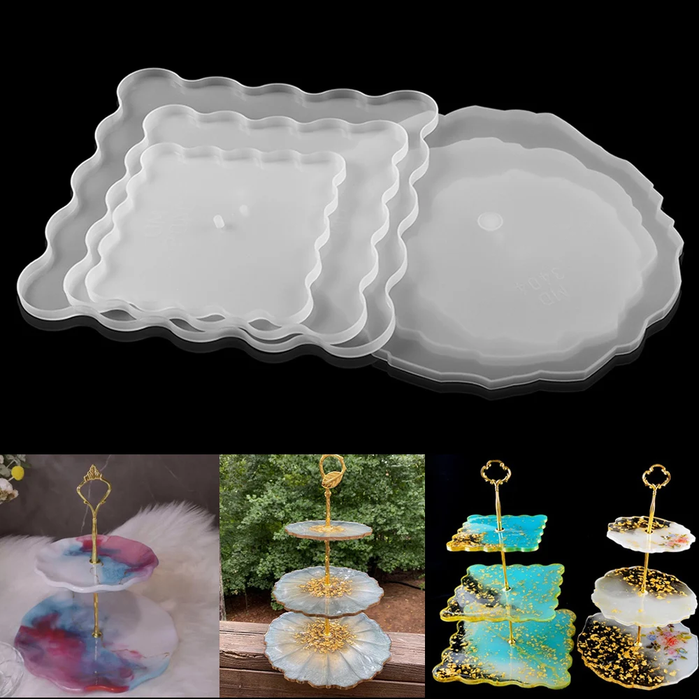 

1 Набор трехслойная Фруктовая тарелка эпоксидная смола, форма для чайного лотка, силиконовые формы, лоток для хранения, форма для DIY УФ-смолы,...