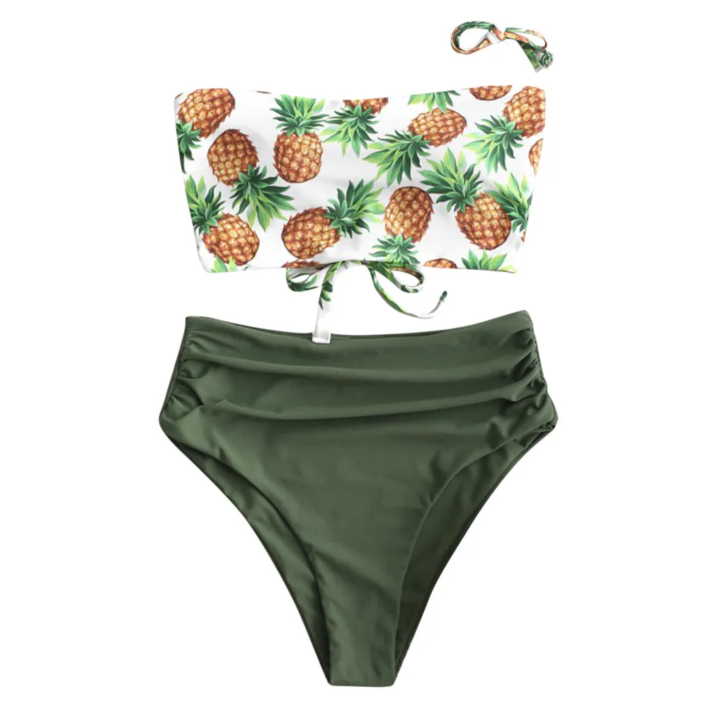 SAGACE 2020 новинка высокая талия бикини маленький цветочный принт Раздельный ремень