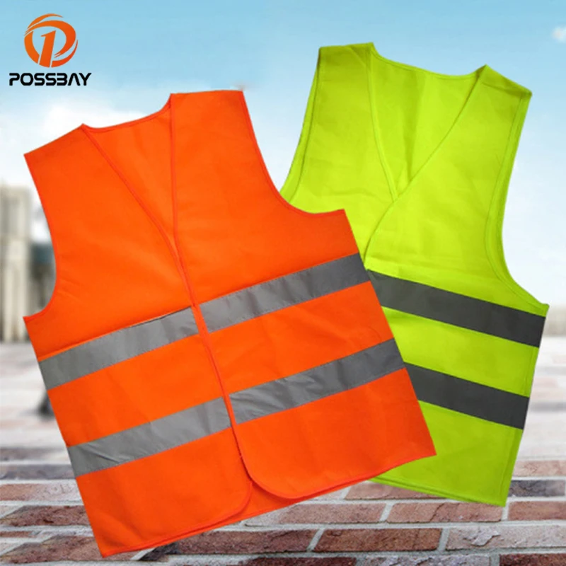 

POSSBAY Traffic Motorcycle Reflective Jacket Safety Vests High Visibility Vest Reflect Light Working Cloths Moto Safety Vest