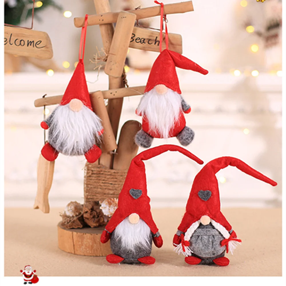 

Рождественская безликая гнома, Санта, рождественская елка, подвесное украшение, кукла, украшение для дома, подвеска, подарки с новым годом
