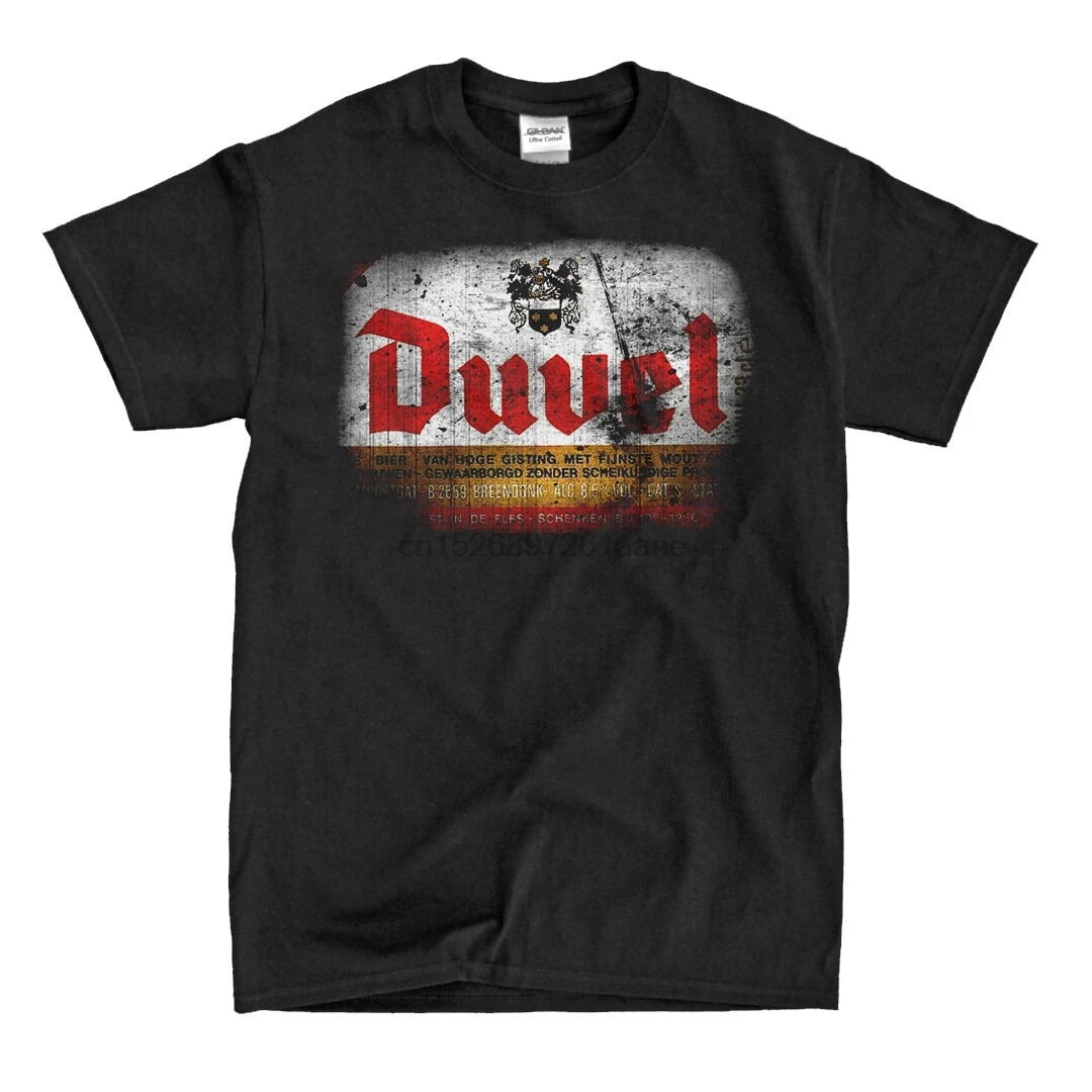 Черная футболка Duvel Beer-быстрая! Высокое качество