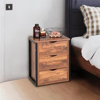 steel frame three drawing bedside table household furniture for living room