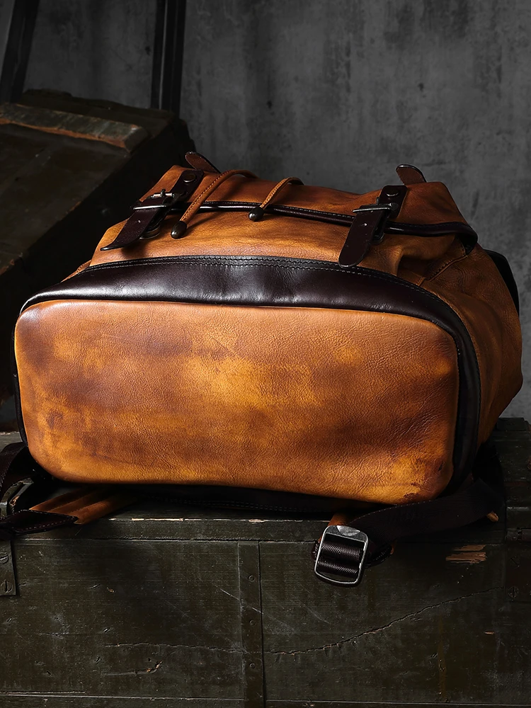 Рюкзак мужской из воловьей кожи Вместительная дорожная сумка для альпинизма