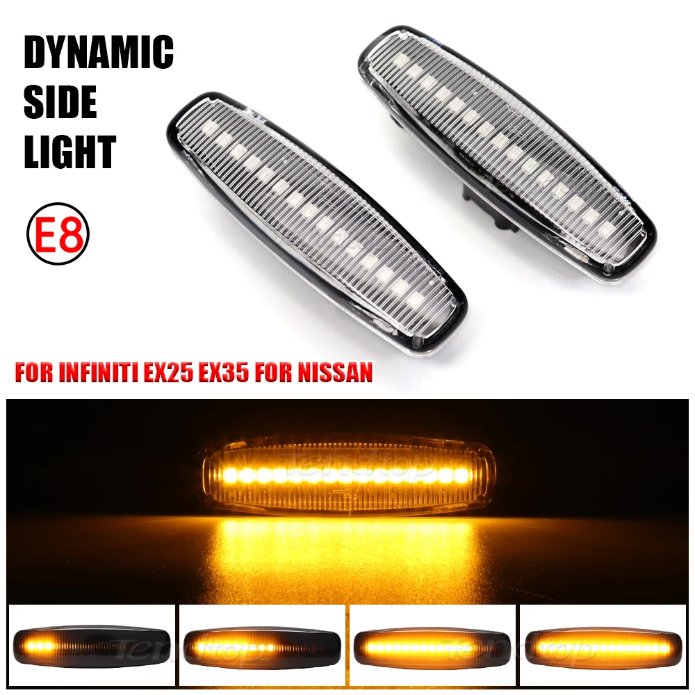 

Для Infiniti EX25 EX35 EX37 FX35 FX37 G25 G35 Q40 Q60 Q70 QX50 QX70 M25 M37 JX35 динамический поворотный сигнал бокосветильник индикатор