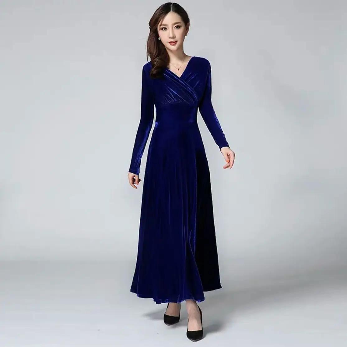 Женское Клубное вечерние нее танцевальное платье женское свободное бархатное