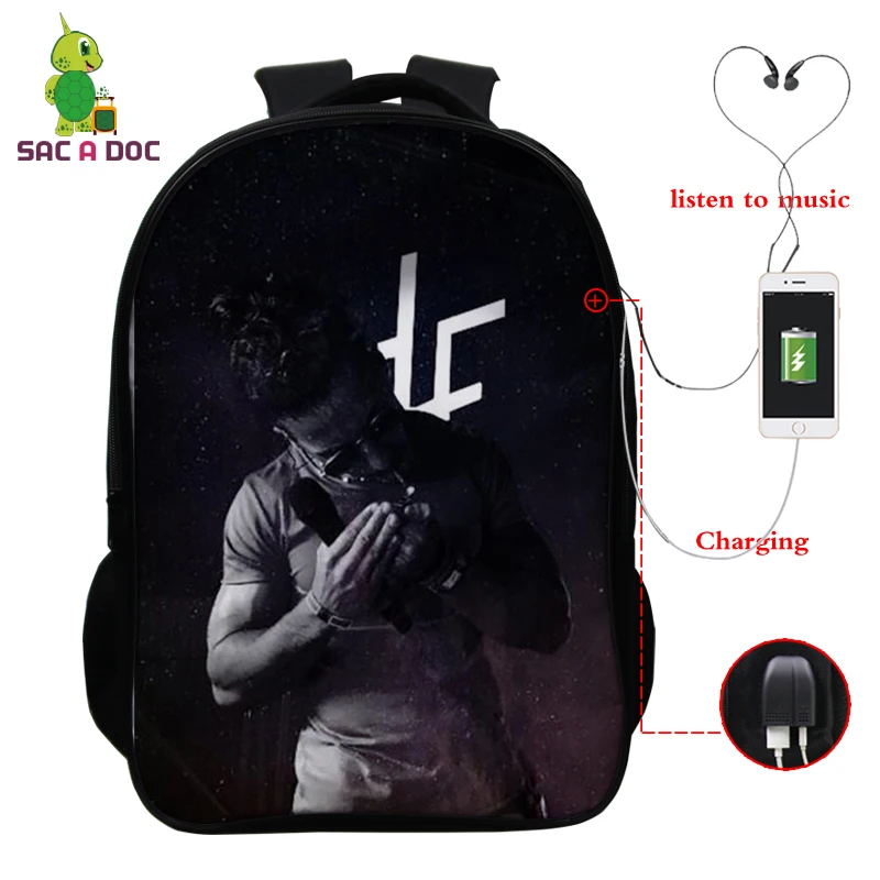 Bookbag 23 16 дюймов рюкзаки PNL печать USB зарядка школьный рюкзак для подростков мальчиков и девочек рюкзак для ноутбука дорожная сумка Sac Dos - Цвет: Bookbag 23