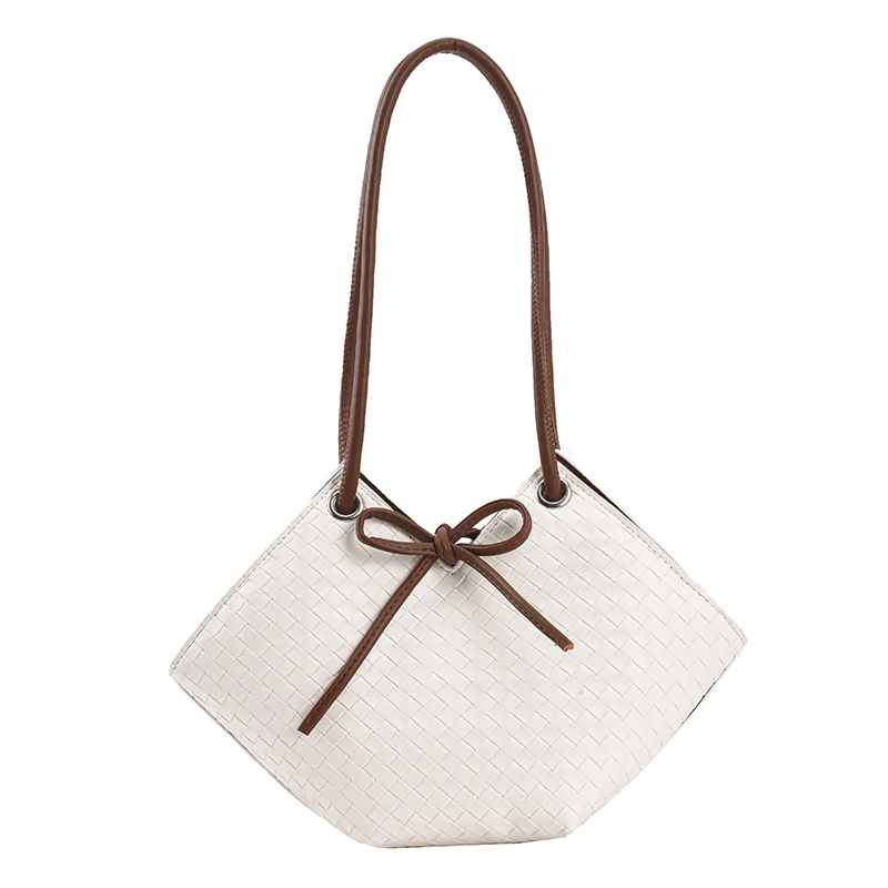 

Small Weave PU Leather Tote for Women 2021 Small Branded Trends Luxury Designer Shoulder Bag Lady Travel Handbags and Purses