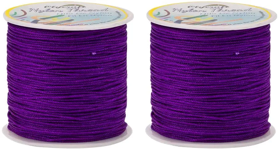 

175 ярдов 1 мм, нейлоновый шнур, темно-фиолетовый Плетеный макраме, нейлоновый шнур для бисероплетения