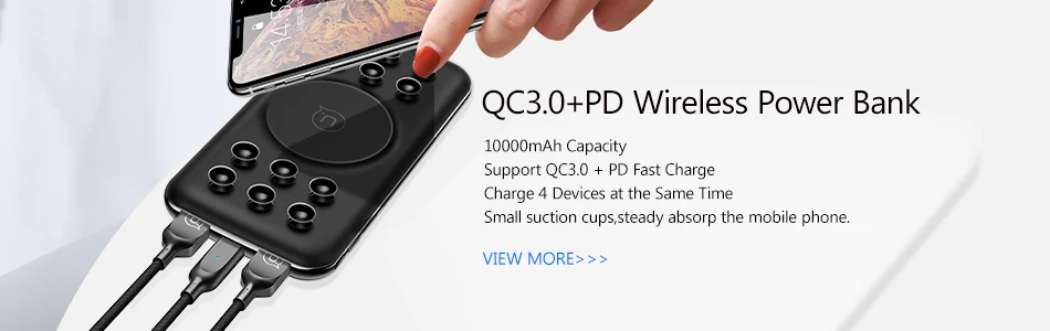 Quick charge power Bank, USAMS 10000 мАч PD Быстрая зарядка power Bank QC 3,0 power Bank type C USB зарядное устройство для iPhone Xiaomi 9 samsung