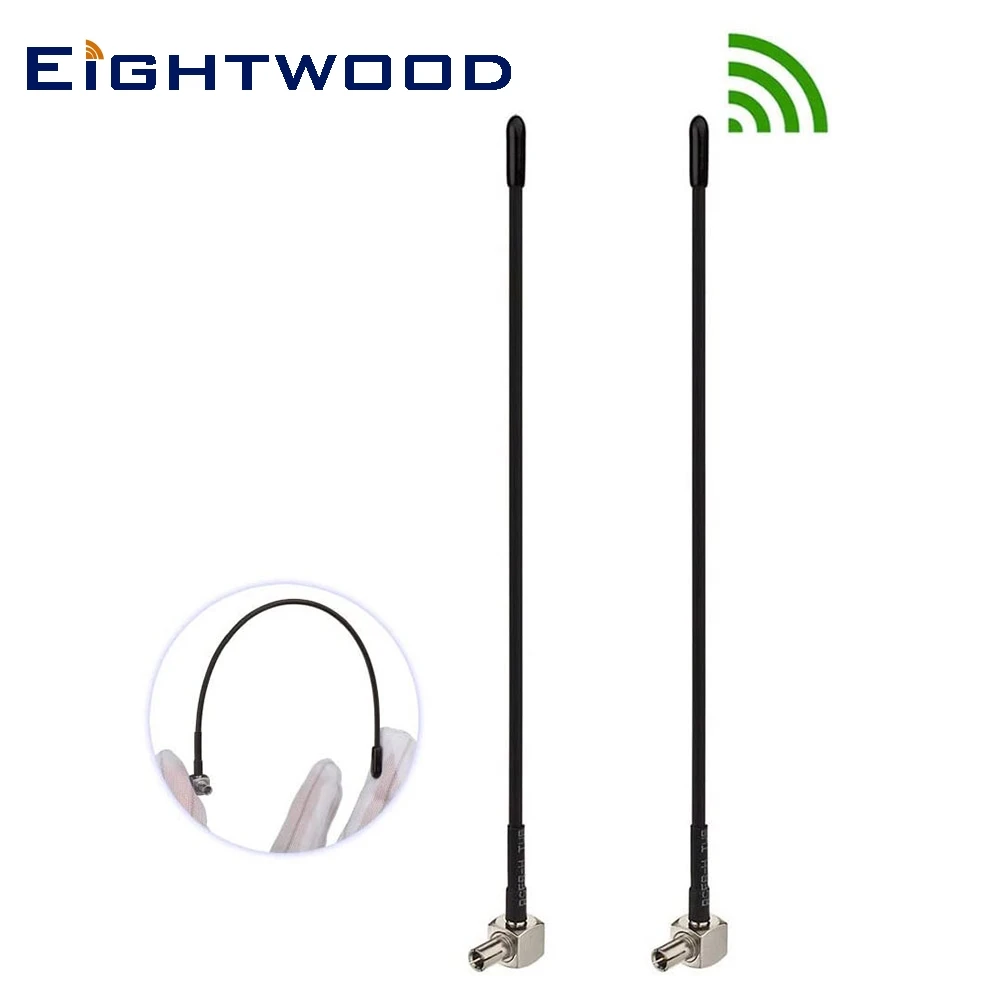 Eightwood 2pcs Huawei E3372 4G LTE 3dBi Soft Whip External TS9 Male Antenna for Jetpack AirCard AC791L 6620L AC815S AC770S