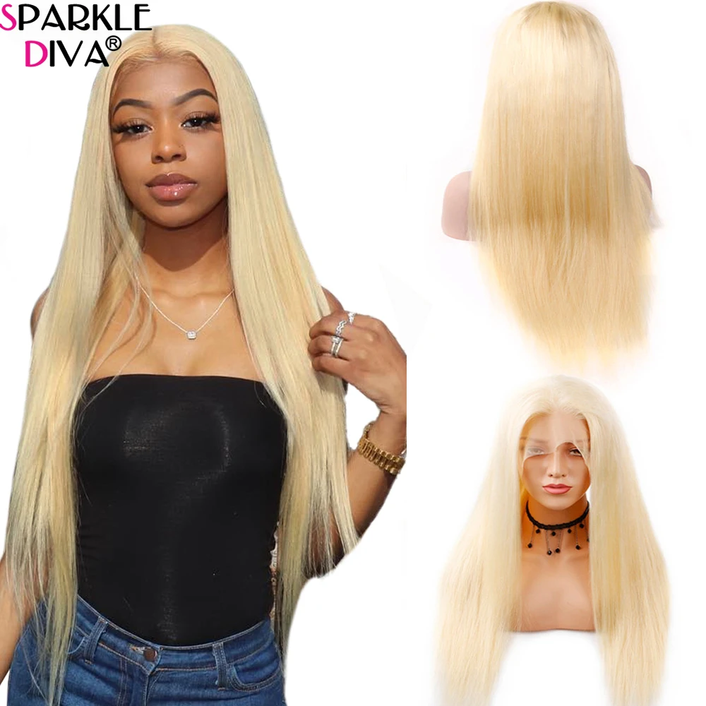 

613 Blonde Straight Lace Wigs New 13*4 Closure Wig Brazilian Human Hair Wigs Pre Plucked Transparent Lace Wigs Blonde Remy Hair