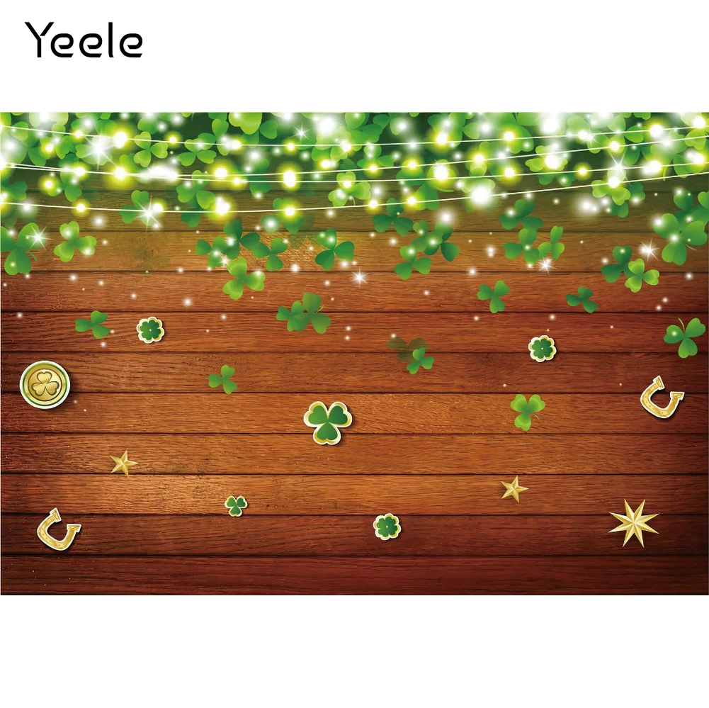 Фон для фотосъемки Yeele с изображением зеленых камней ко Дню Патрика деревянная