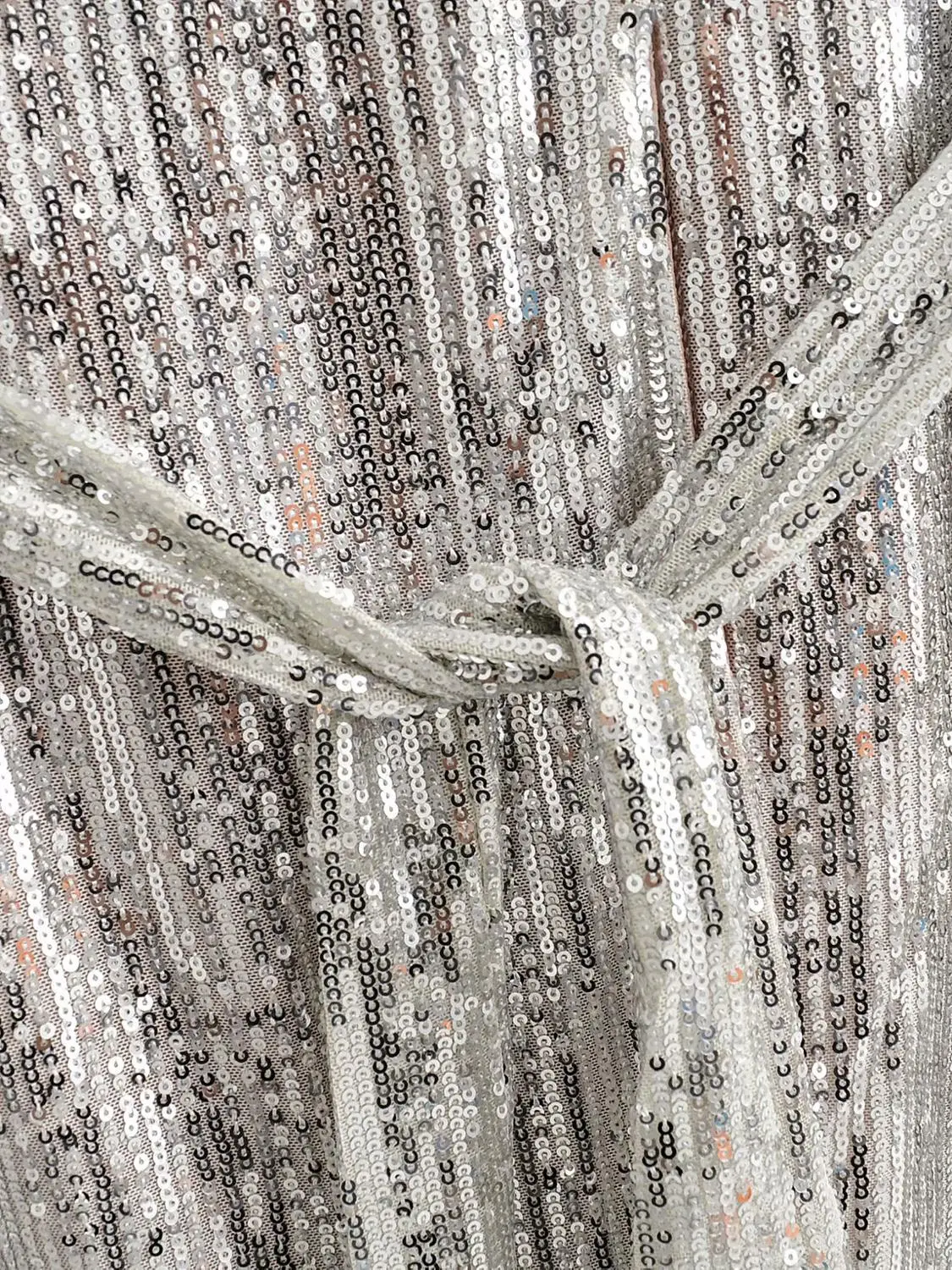 Bazaleas Дворцовое серебряное женское платье с аппликацией винтажное длинным