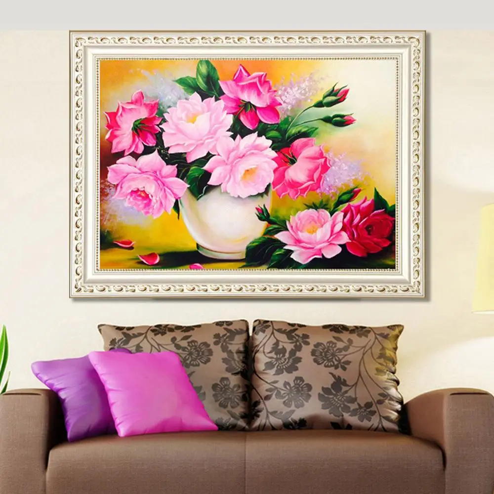 Алмазная 5D картина сделай сам вышивка крестиком из взрывоопасных пионов в