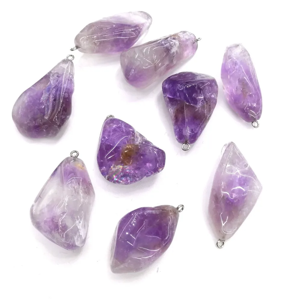 Подвески из натурального камня аметиста подвеска неправильной формы для