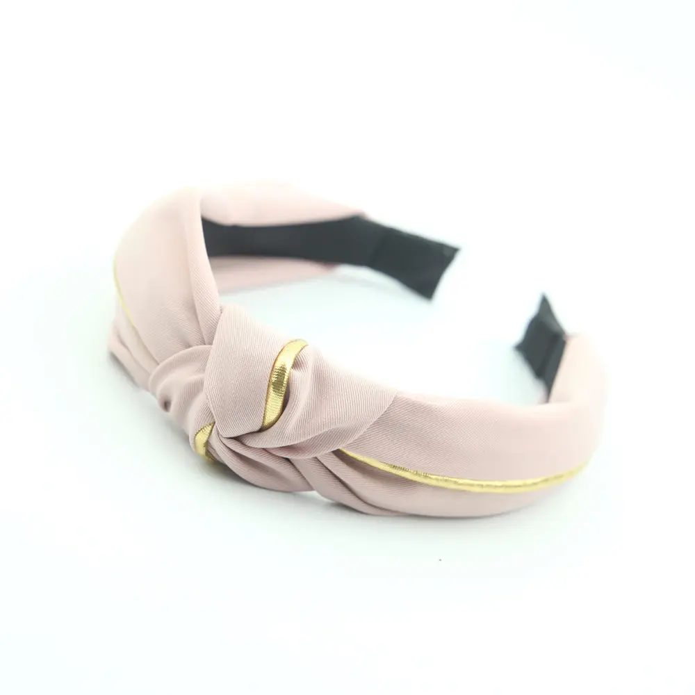 Женский ободок для волос AWAYTR элегантный хлопковый с узлом золотистой линии