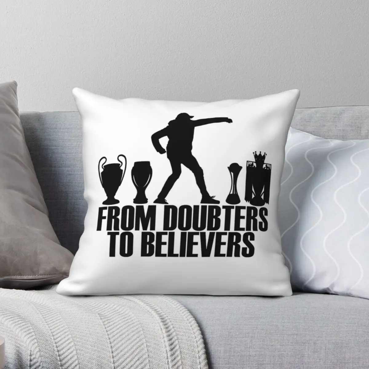 

From Doubters To Believers Square Pillowcase Polyester Linen Velvet Printed Zip Decor Throw Pillow Case Home Cushion Cover