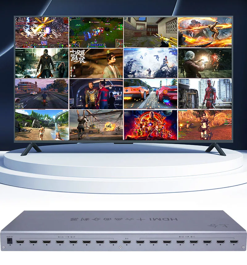 4K HDMI 16x1 Quad мультипросмотрщик 16 в 1 выход бесшовный переключатель мультипросмотрщик изображение экран делитель конвертер Ethernet RS232