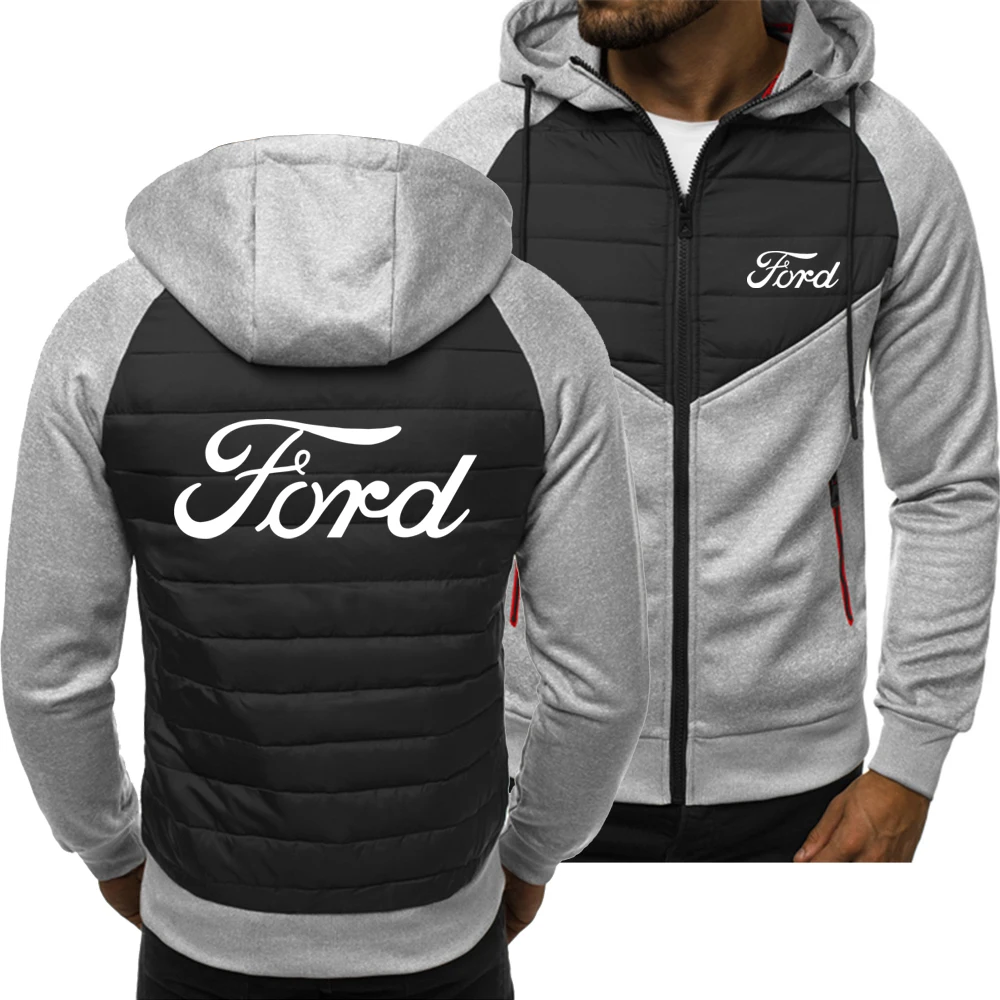 

2021 New Men's Ford Car Logo Spring Autumn Casual Hoodie Fashion Cardigan Long Sleeve Zipper Jacket Hoody