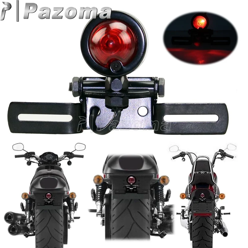 Круглый винтажный кронштейн для номерного знака мотоцикла стоп сигнал ходовой