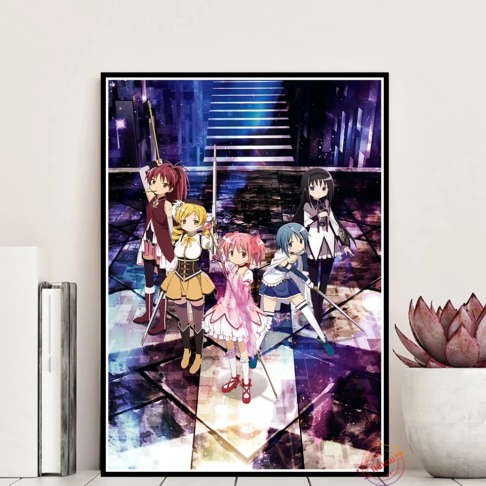 

Puella Magi Madoka Magica Poster Japanese Anime Prints Wall Art Canvas Painting Pictures For Living Room Home Decoration