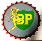 Жестяная крышка для бутылки, металлический жестяной знак, диаметр бензина, газа, бензина, бензина, 13,8 дюйма, круглые металлические знаки для дома и кухни