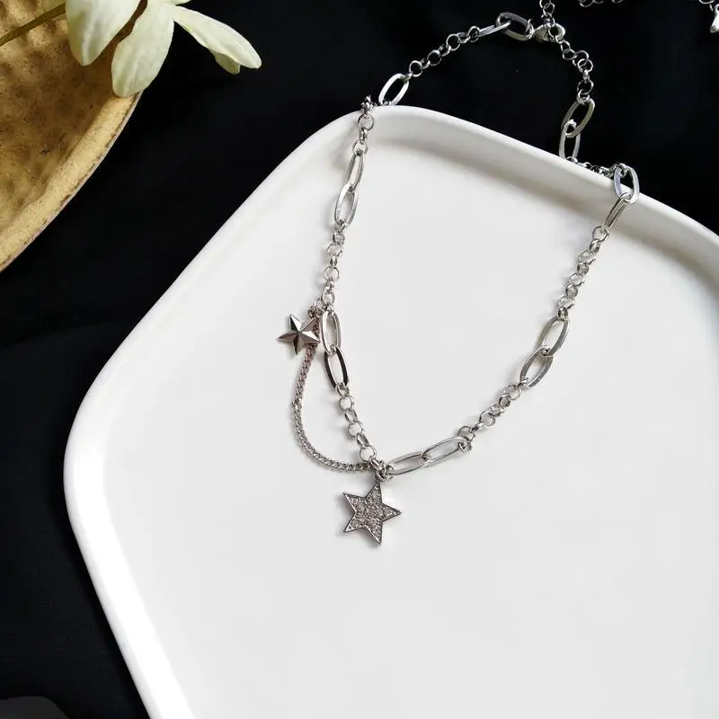 OE Simple Star Pendant Necklace Woman Personality Punk Necklace Pendant Jewelry Gift Accessories