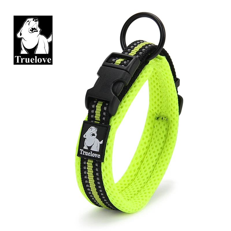 TRUE LOVE Premium duty soft reflective adjustable nylon webbing padded buckle tactical training custom luxury cat pet dog collar