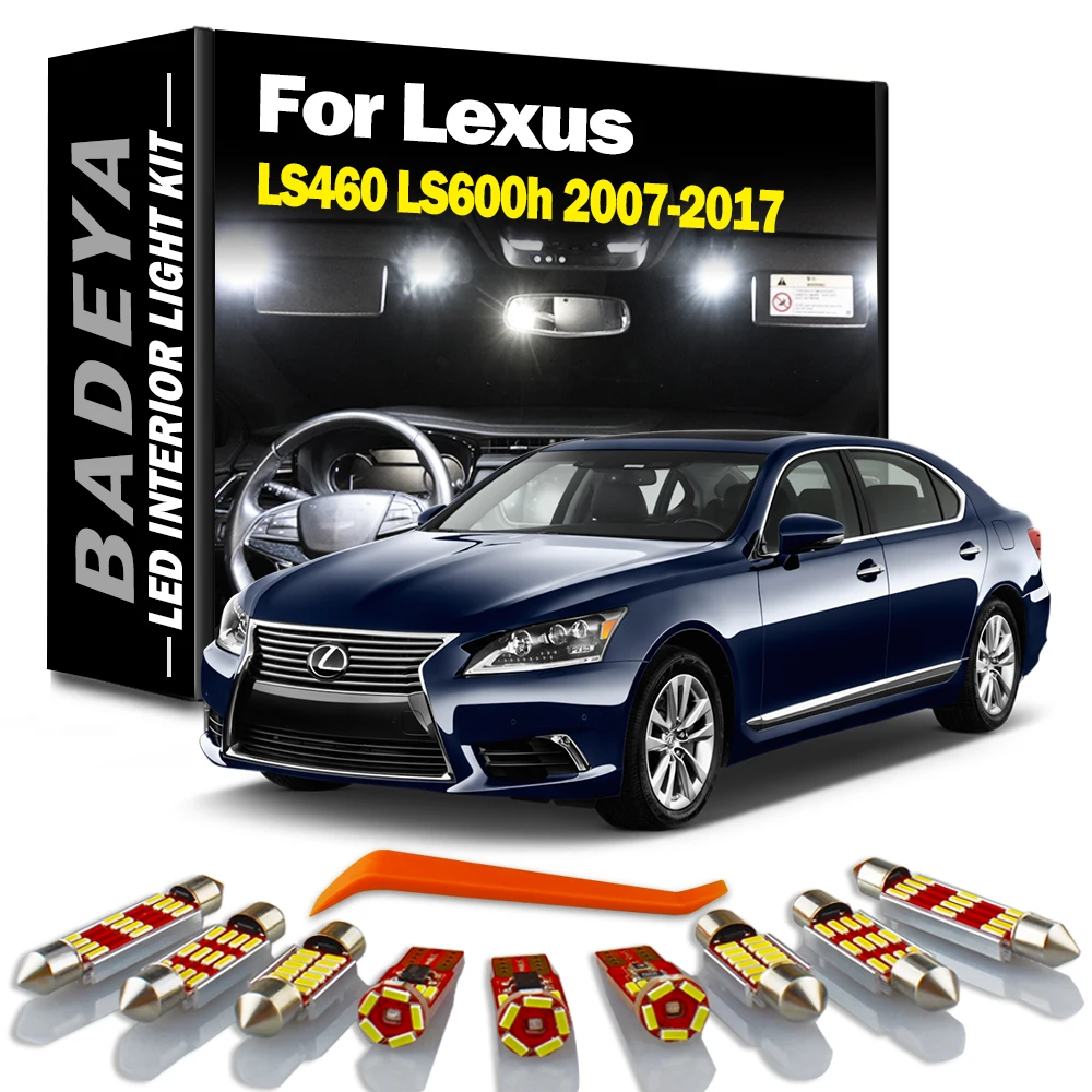BADEYA For 2007-2015 2016 2017 Lexus LS460 LS600h Canbus Car Accessories LED Interior Light Kit Map Dome Trunk Door Vanity Lamp